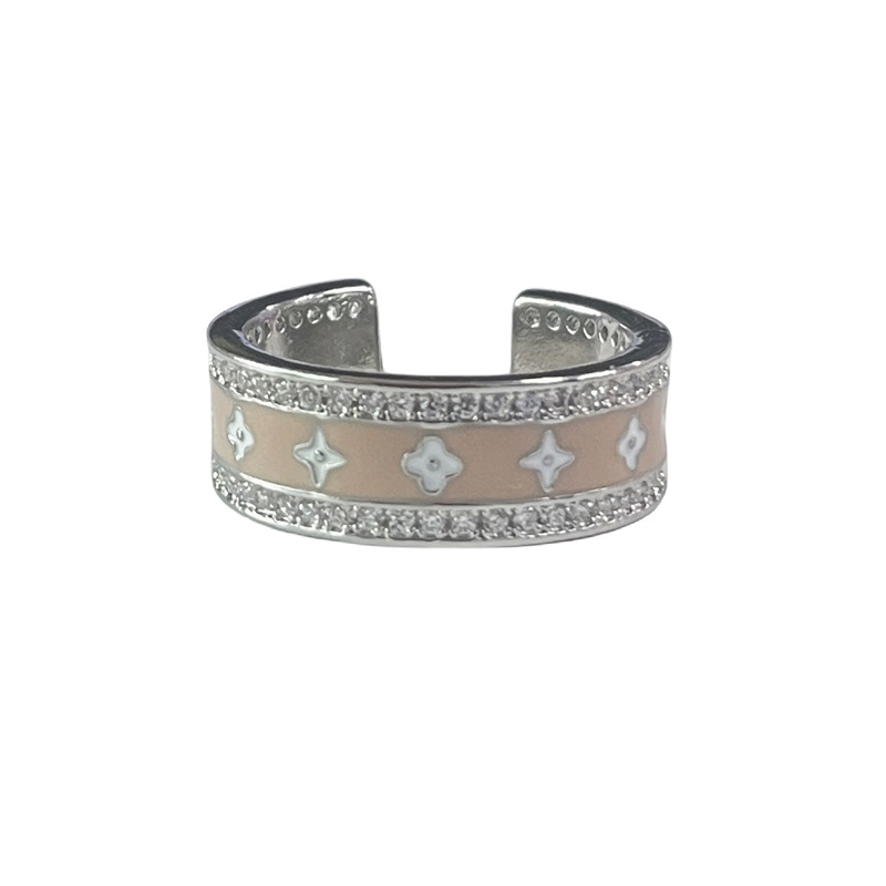 The Maillard air quality letter drop glaze open ring is a unique, sweet, cool, high-end, light luxury and fashionable ring for women Item Picture