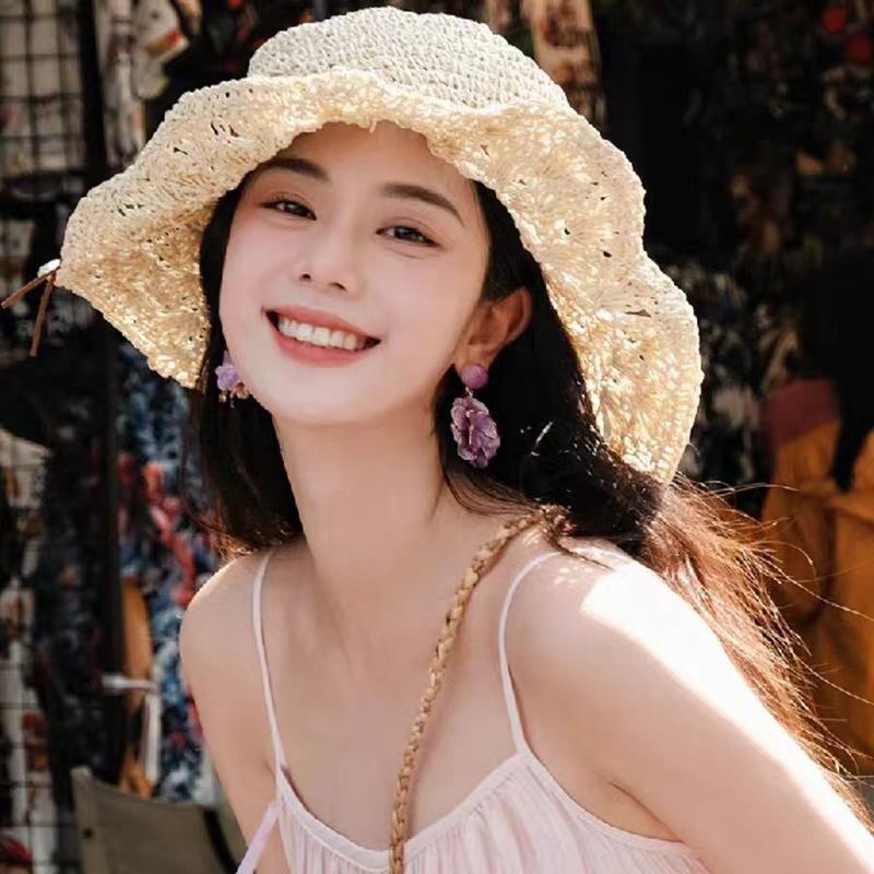 Cream Rose ~ Exquisite French retro glazed rose flower earrings, exaggerated and high-end, niche and elegant stud earrings details Picture