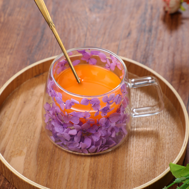 New cross-border internet-famous universal double-layer glass cup, high appearance level souvenir coffee cup, high borosilicate simple cup Specification drawing