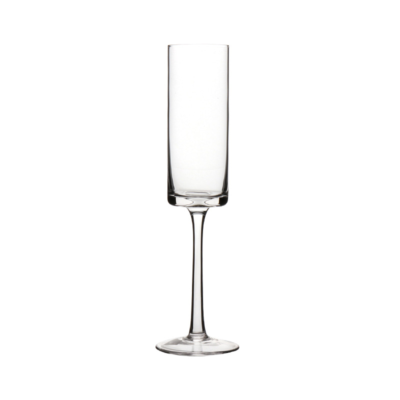 Special offer handcrafted crystal glass straight-through champagne glasses, highball glasses, white wine glasses wholesale, hotel household champagne glasses Item Picture