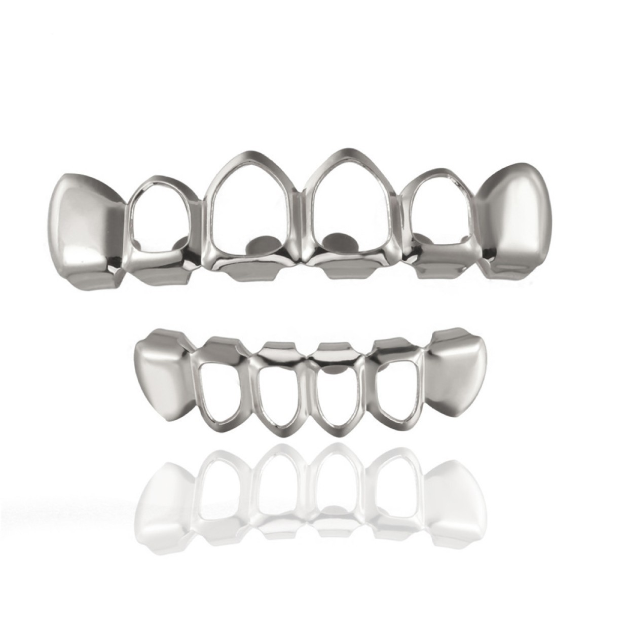 European and American hip-hop four hollowed-out flat teeth hip-hop braces, hip-hop teeth hip-hop Halloween stage prop braces Application Scenario