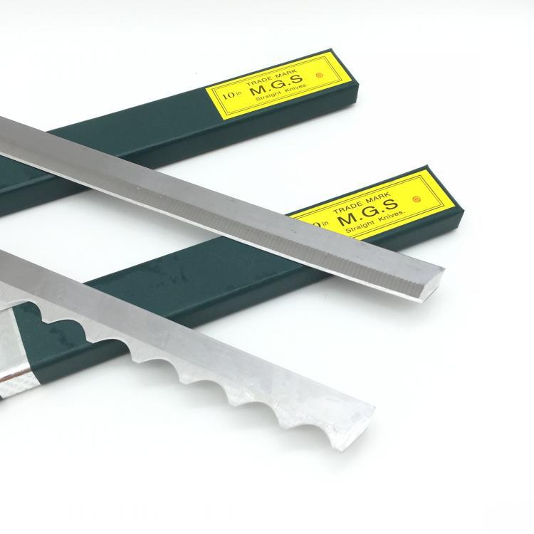 Wholesale MGS electric scissors cutting machine blades 5E, 6, 8, 10E, 12E, 13-inch straight knife wave knives, imported alloy steel Specification drawing