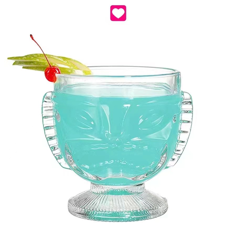 Hawaiian TIKI ghost face Tiki cocktail totem Juice bar drink cup Cocktail cup Cold drink cup Specification drawing