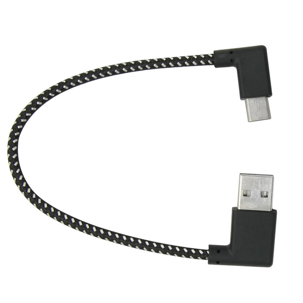 Type-C mobile phone data cable, Android fast charger cable, 90-degree elbow with mesh high-speed connection cable, extended by 2 meters Specification drawing