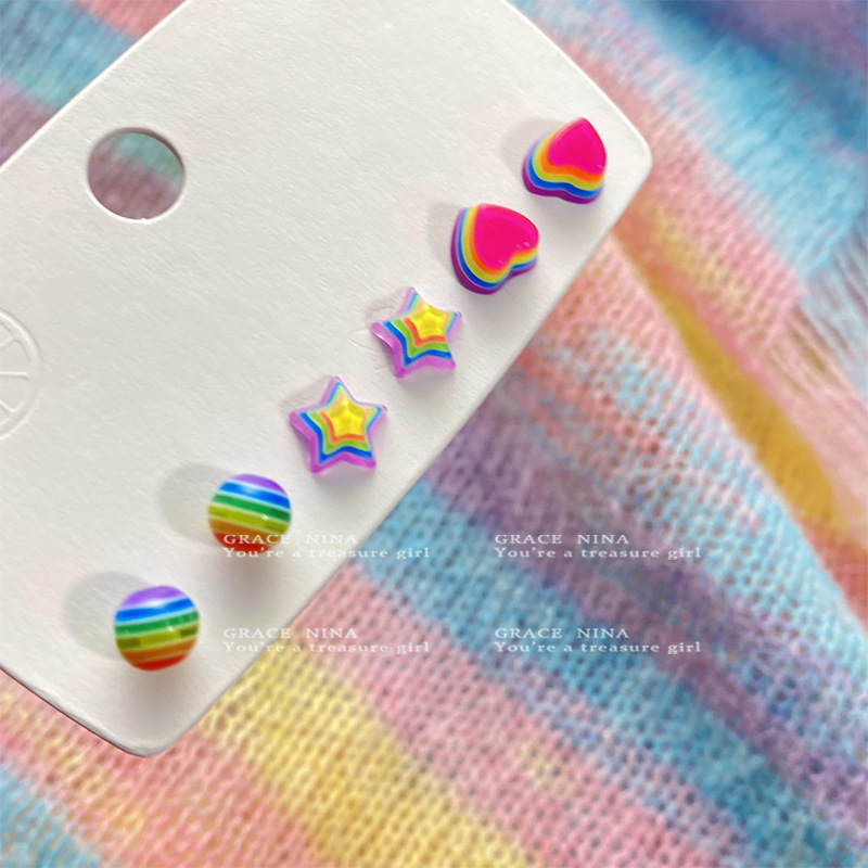 Sweet and cool style colorful sleeping earrings without removing ear studs for women 2024 new style elegant earrings, niche design ear-piercing earrings details Picture