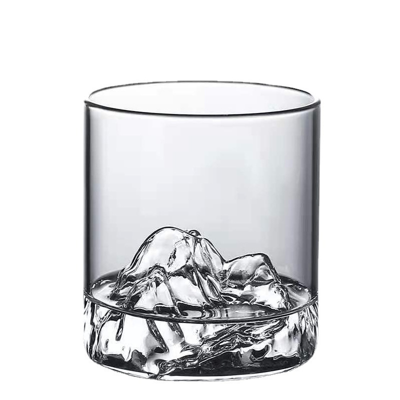 High borosilicate glass transparent whisky wine glass, viewing mountain and Zangshan glass, Fuji Mountain glass, household red wine glass Item Picture