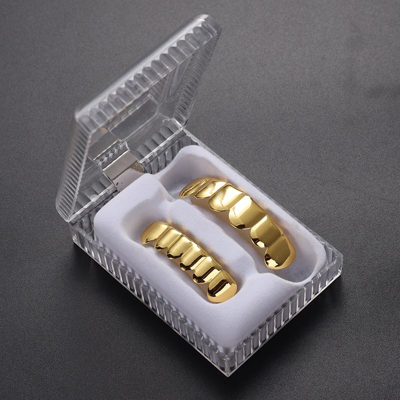 European and American cross-border gold-plated dentures, hip-hop rap men's and women's smooth teeth, teeth grillz hip-hop teeth Specification drawing