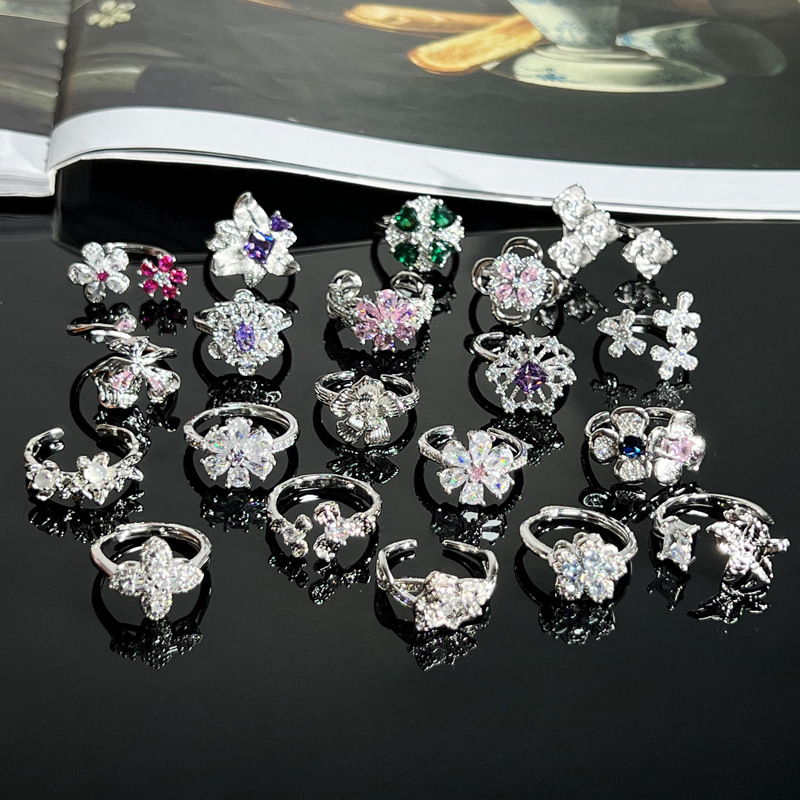 Camellia series full diamond flower, high-end, sweet and cool open ring, women's fashion, simple and cold style, niche ring Application Scenario