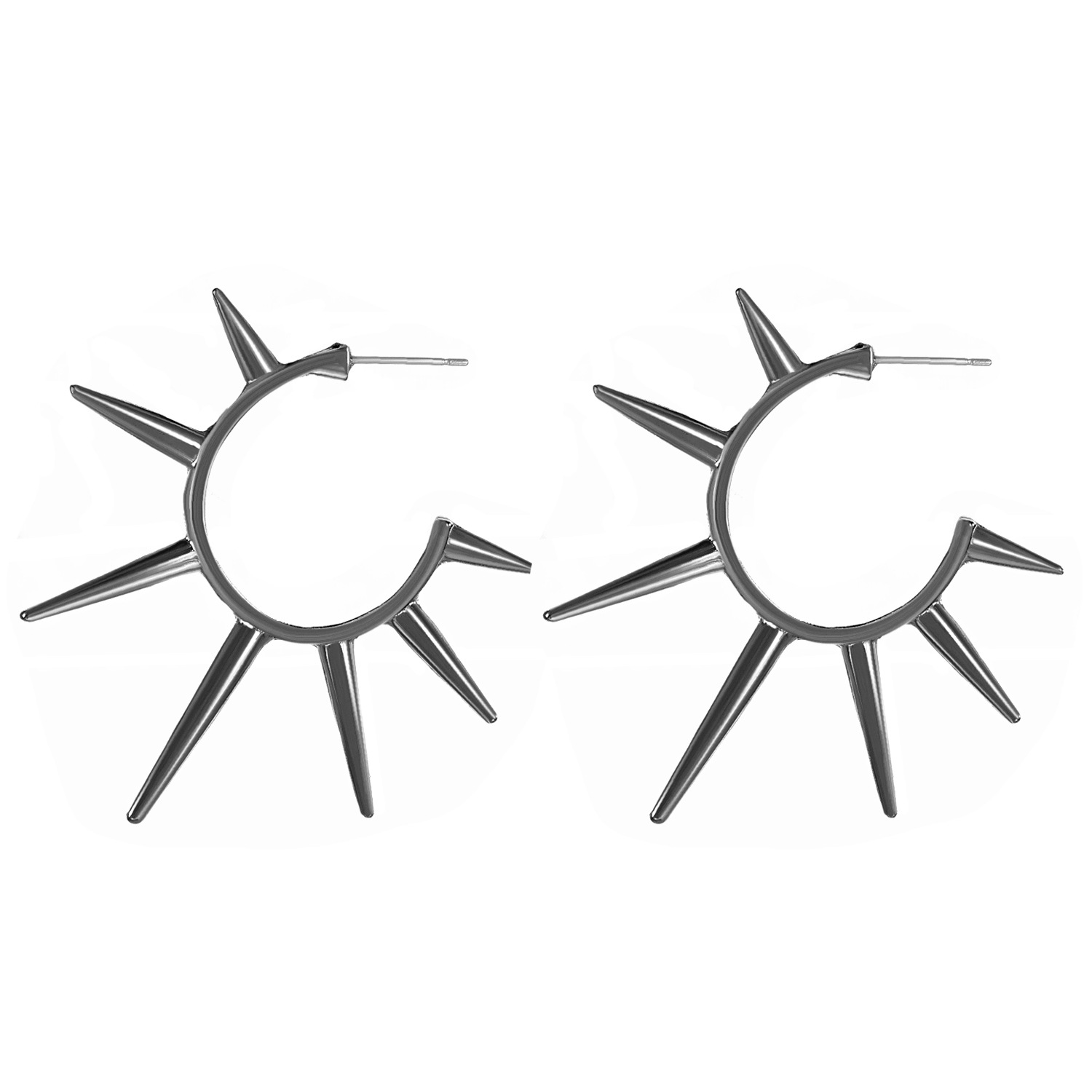 Gothic dark and cool rivet earrings, women's ins style, exaggerated geometric stud earrings in Europe and America, punk hip-hop earrings Item Picture