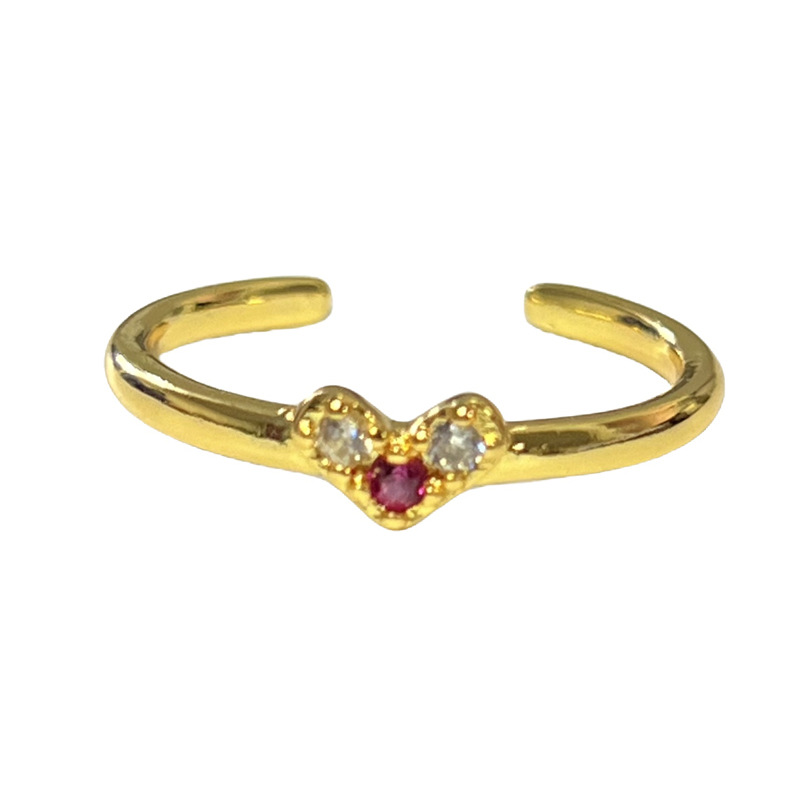 ins Cold style zircon heart ring, a niche design for women, light luxury, exquisite, sweet, cool, fashionable and individual best friend ring Item Picture