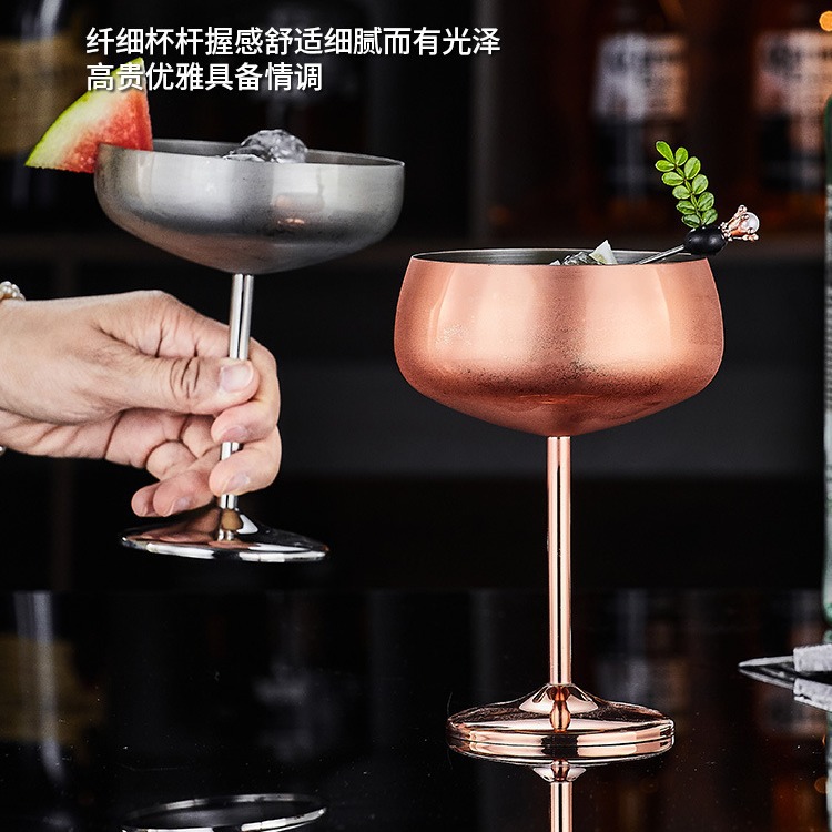 304 stainless steel Martini glass, Margarita glass, bar cocktail glass, ice cream glass, internet-famous sparkling wine glass Specification drawing