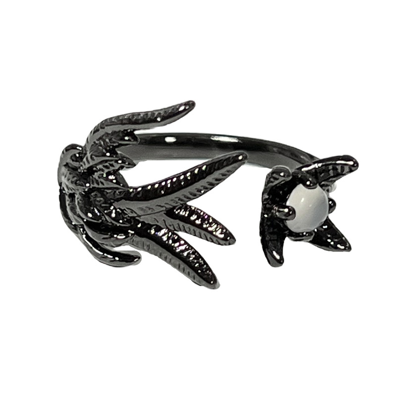 The new dark style irregular wing punk open ring has a neutral style, individual and fashionable design sense, and is a trendy index ring Item Picture
