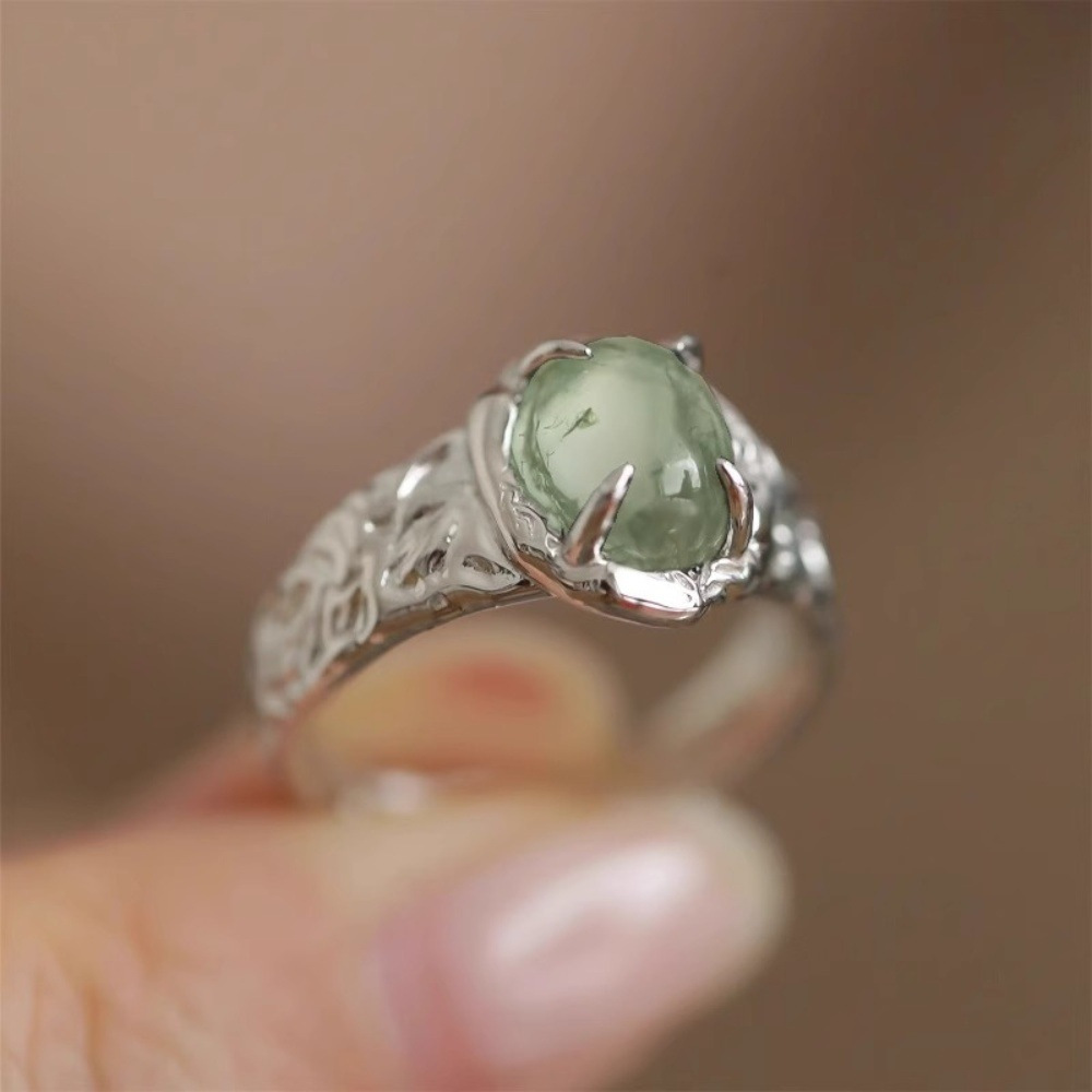 The niche design of the agate texture loose-fitting ring for women, with a light luxury style, is fashionable, individual, exquisite, versatile and a high-end ring trend details Picture