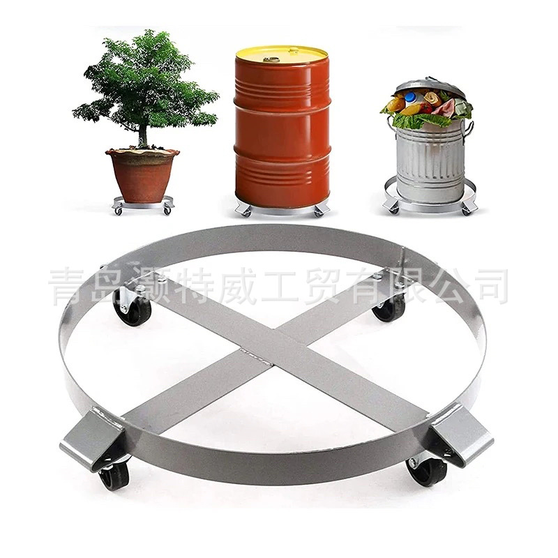 Order heavy-duty material handling tools: circular oil drum handling cart, roller trolley gallon dolly details Picture