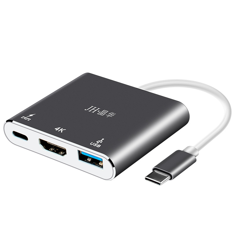 Jinghua Type-C to HDMI adapter +HUB+PD three-in-One docking station type-c to hdmi extender Item Picture