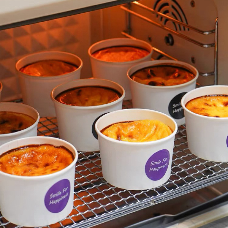 Popular taro paste baked milk cup, durable paper bowl 85pf ice cream dessert packaging box, puff pastry large cream puff packaging box Item Picture