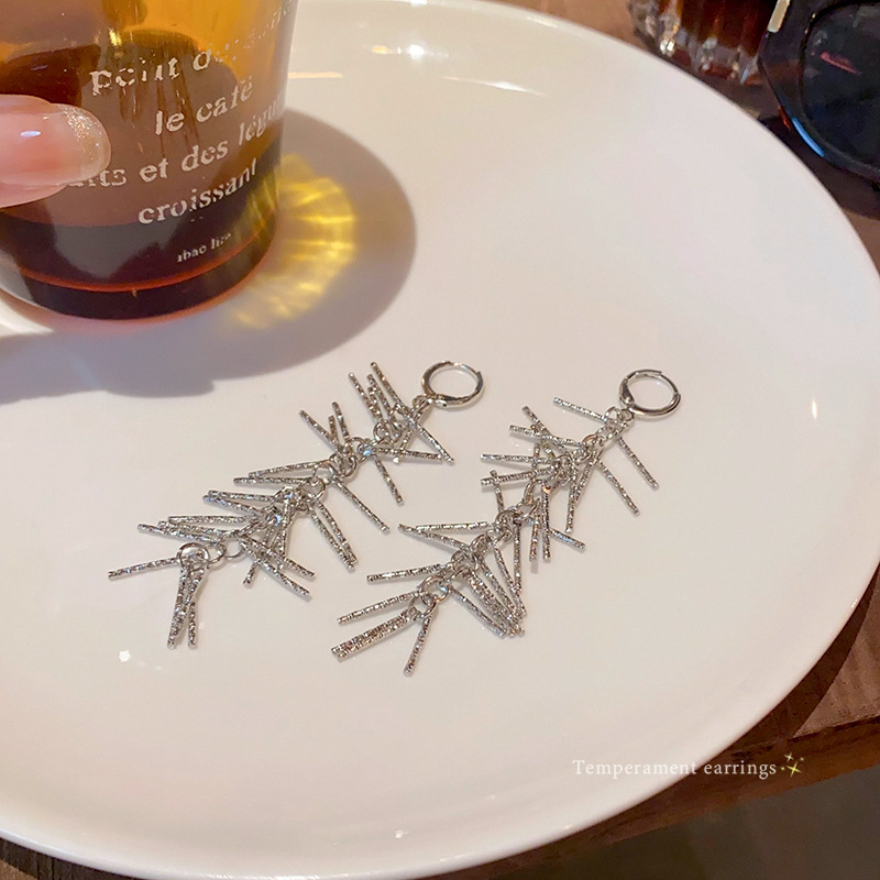 The wheat ear tassel stud earrings exude a sense of elegance and sophistication, featuring a light luxury and niche design. They are a new bestseller for women in 2024 Specification drawing