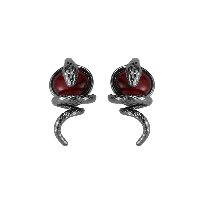 Original and niche dark style entwined Snake series 2025 New style unique and fashionable Spice Girl earrings ring for women Item Picture