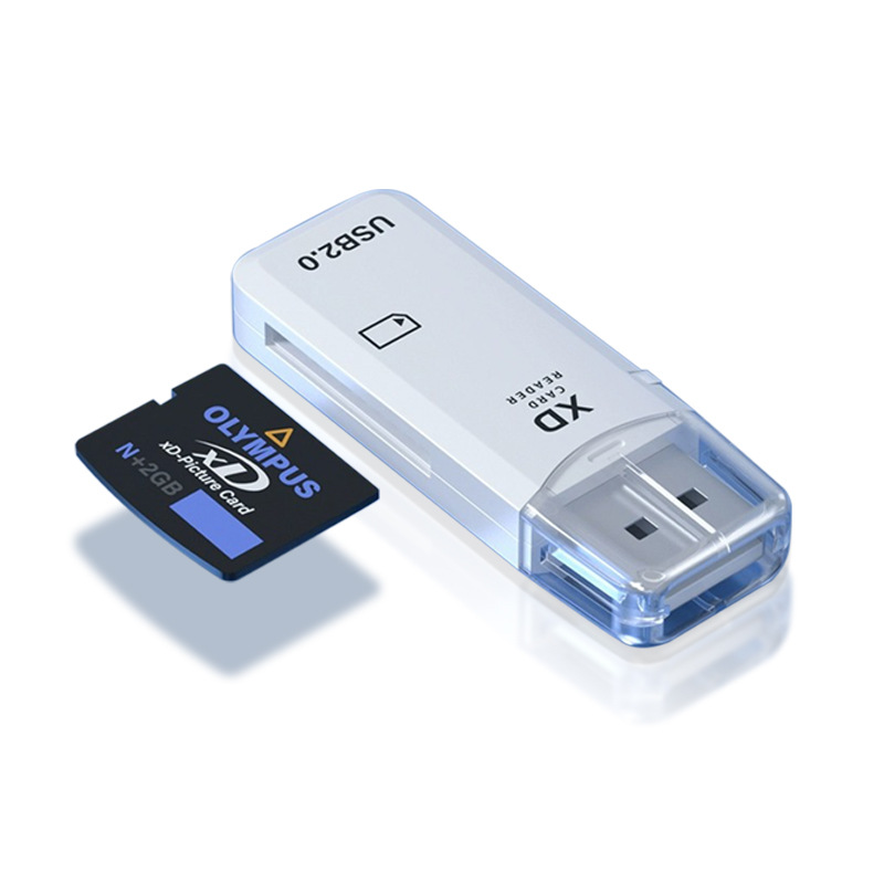 Wholesale XD card cross-border in-stock usb card reader, ivory white with light, small long strip high-speed mini card reader Item Picture