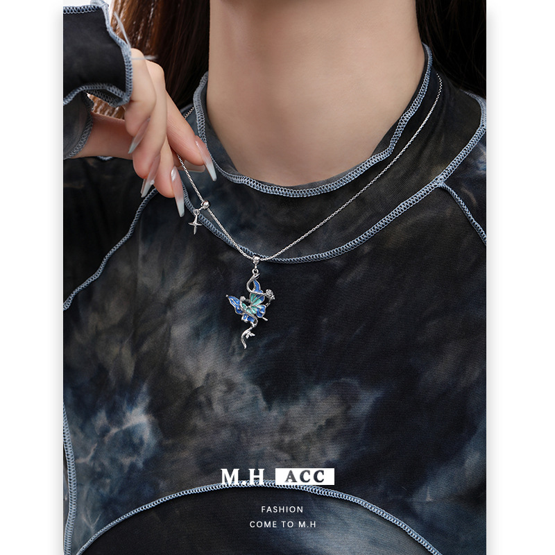 Original butterfly and snake necklace, high-end autumn and winter new sweater chain, light luxury, ins fashion, niche pendant wholesale details Picture