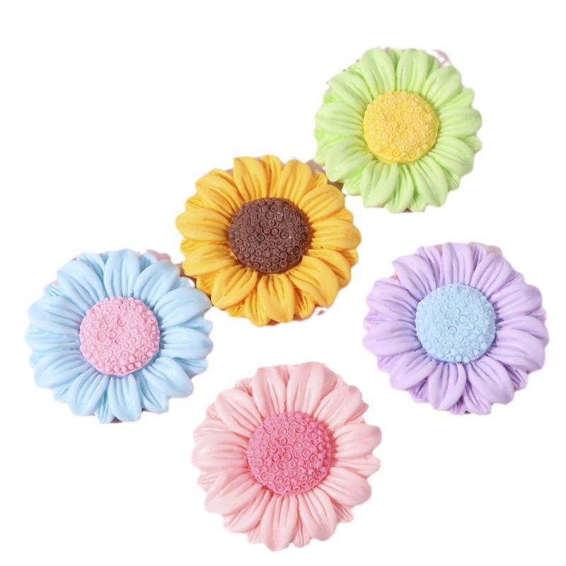 Large sunflower resin accessories, flower diy hair band accessories, earrings, cups, storage boxes, decorative materials Item Picture