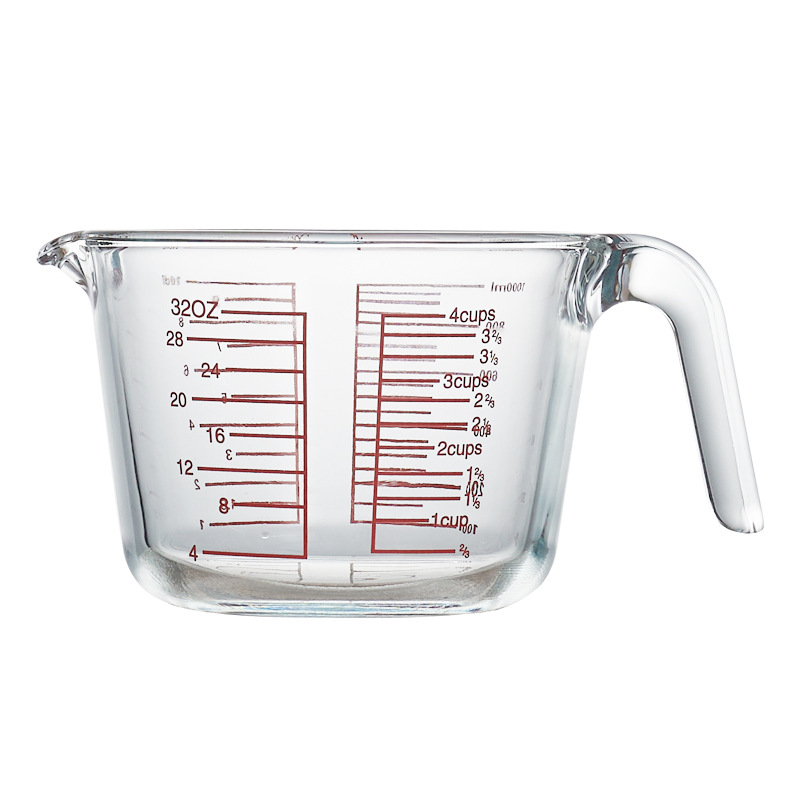 Glass measuring cup with scale, high-temperature resistant household milk scale cup, food-grade baking and egg-beating cup, measuring water cup Item Picture