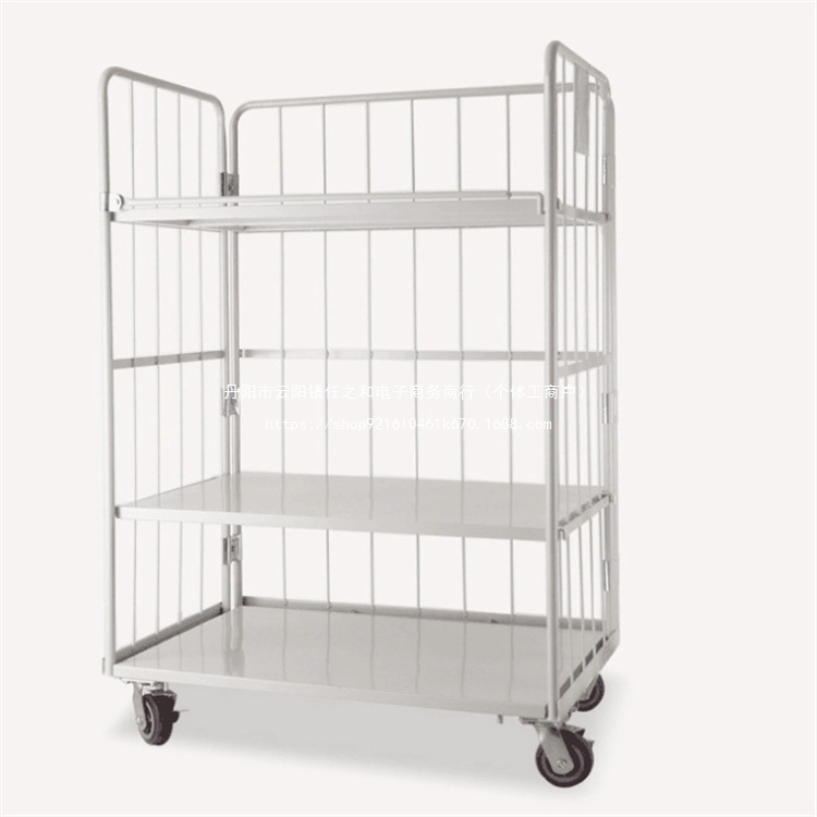 Metal cage logistics vehicles, express sorting and transportation vehicles, folding turnover logistics trolleys, hand-pushed logistics trolleys Specification drawing
