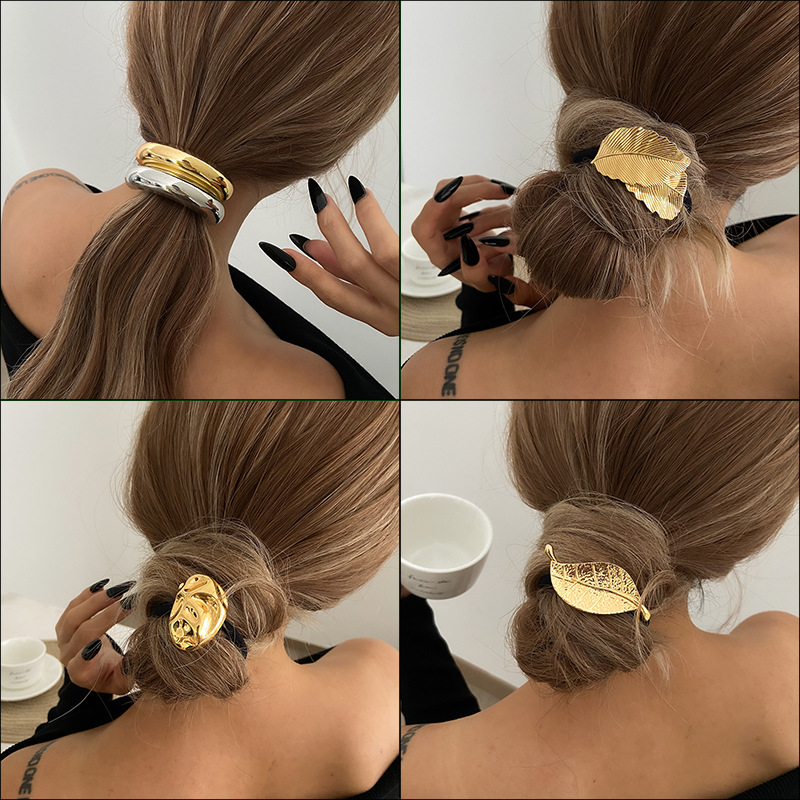 European and American cross-border jewelry design sense, niche ponytail hair tie, fashionable and elegant hair accessory for the back of a lady's head full figure