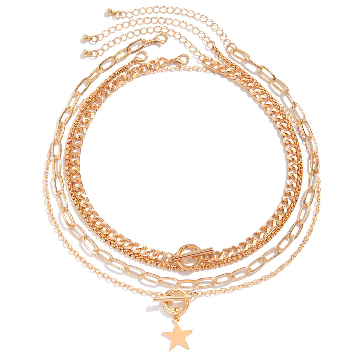 European and American cross-border layering style sweet and cool multi-layer necklace versatile necklace for women, simple punk star collarbone necklace Item Picture