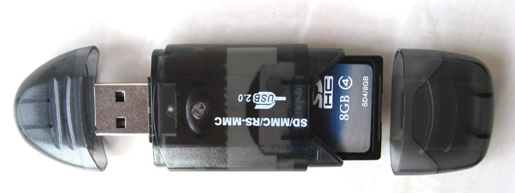Small dual-cap SD card reader/Golden single-cap camera memory card dedicated reader, high-speed 2.0 details Picture