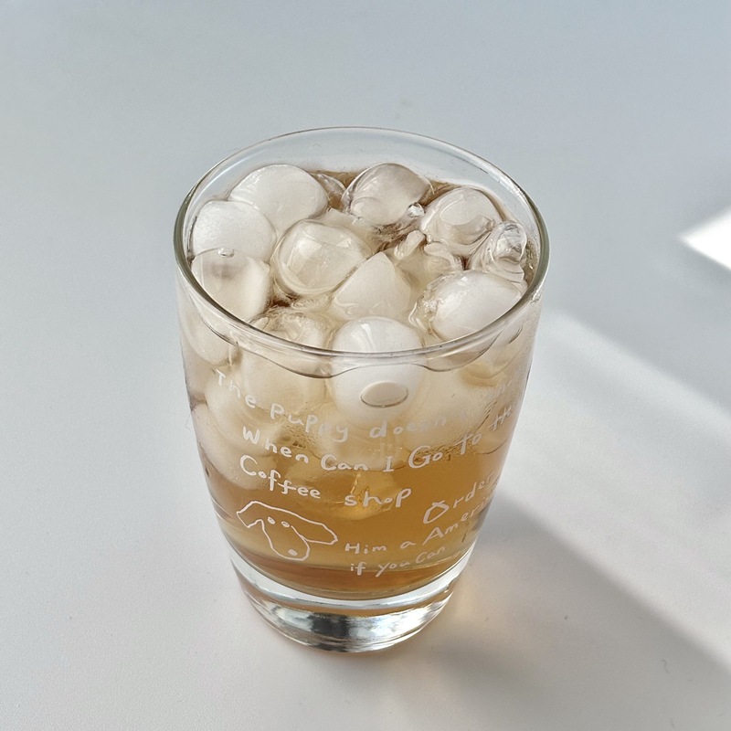 Internet-famous high-appearation-level glass cups, niche drinking cups, simple letter juice cups, milk cups, coffee cups, breakfast cups details Picture