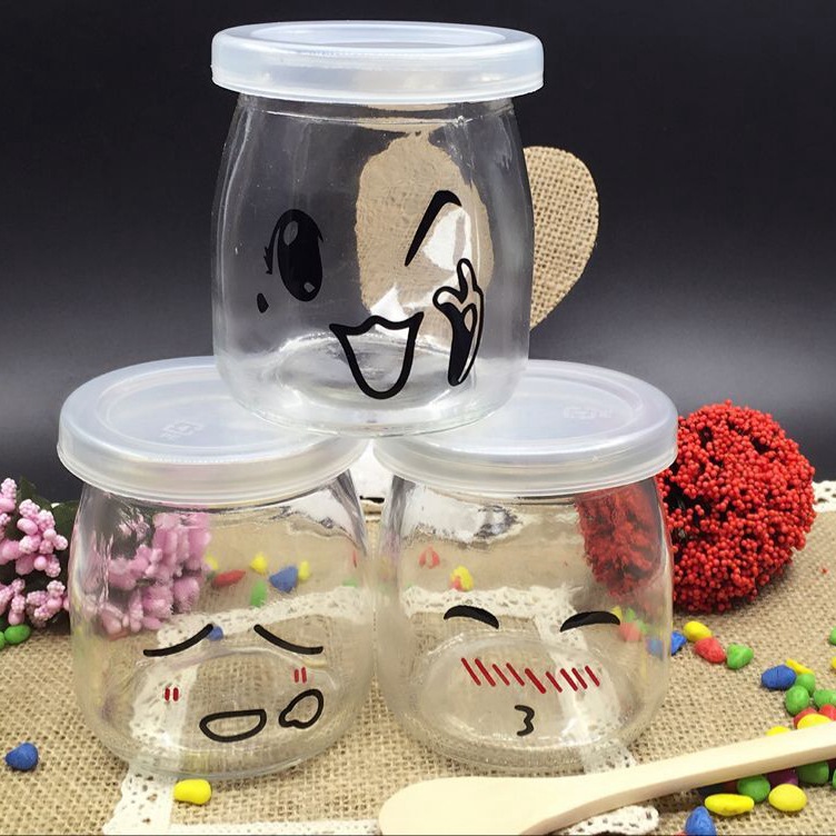 Wholesale 100ml covered pudding bottles, yogurt bottles, yogurt cups, pudding cups, glass bottles Application Scenario