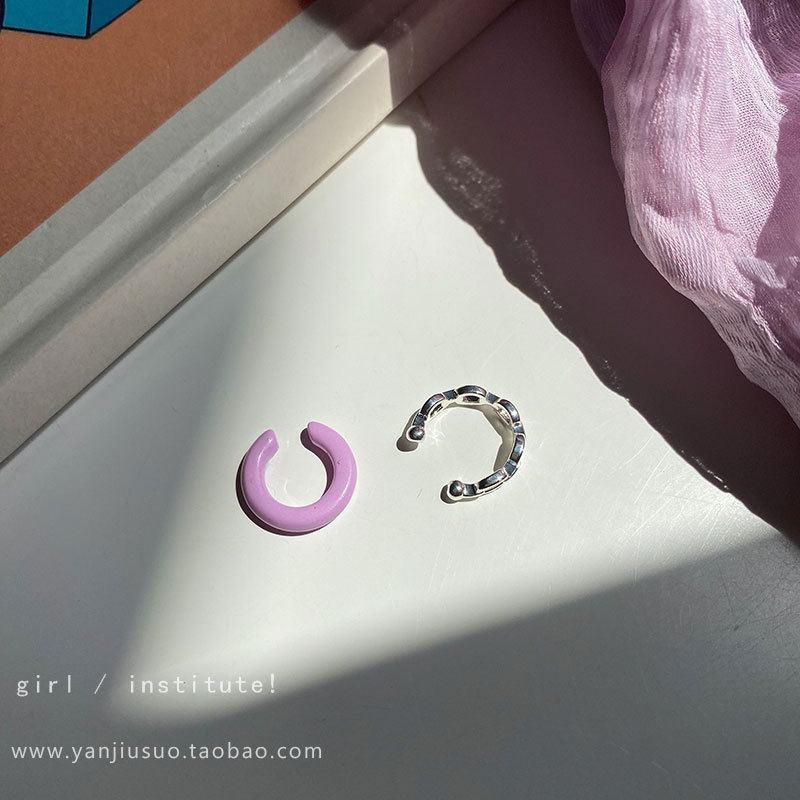 Purple C-shaped ear bone clip women's earrings 2025 new summer style: Simple and versatile, no ear holes for women Application Scenario