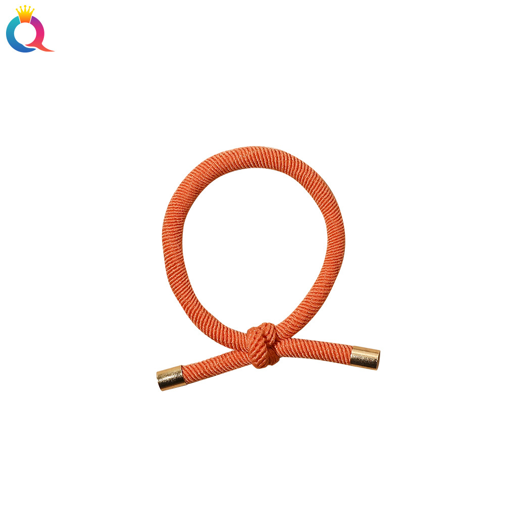 Qiyue Korean version threaded knotted hair tie, simple hair band, high elasticity rubber band, ins high appearance level hair tie, hair accessory Item Picture