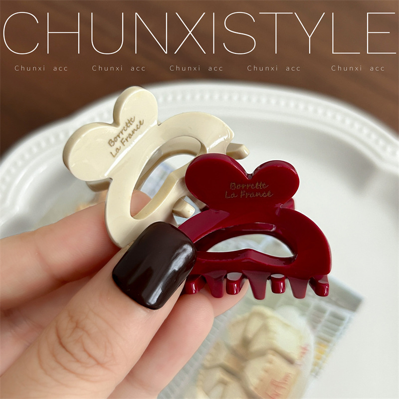 Korean cute and youthful little rabbit ear butterfly small hair gripper acetate half hair gripper clip bangs side clip Specification drawing