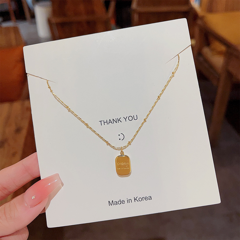 Wholesale of titanium steel necklaces with a niche and light luxury style, featuring a cold and elegant feminine charm, and Japanese and Korean fashionable and simple collarbone chains details Picture