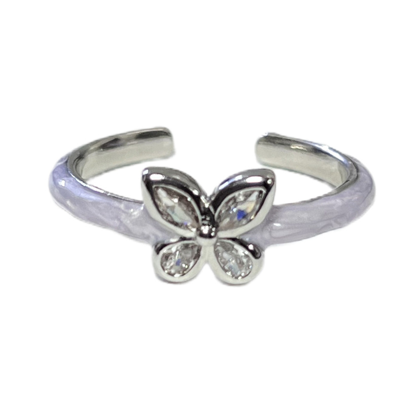 Sweet and cool, small butterfly, fashionable and niche open ring, a simple and elegant style for women, light luxury, high-end and exquisite index finger ring Item Picture