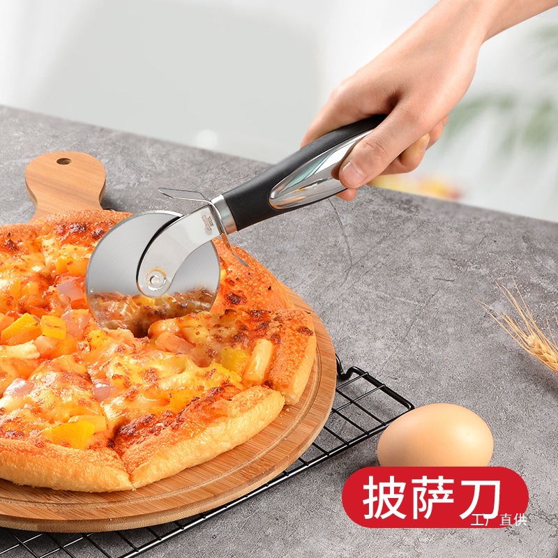 Pizza cutter, roller knife, home pizza spatula, roller wheel, pizza spatula tool set, dedicated commercial baking eight-pole Specification drawing