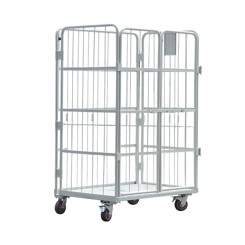 Folding logistics trolley, express sorting basket, logistics trolley, warehouse mobile turnover cage trolley, warehouse picking trolley Item Picture