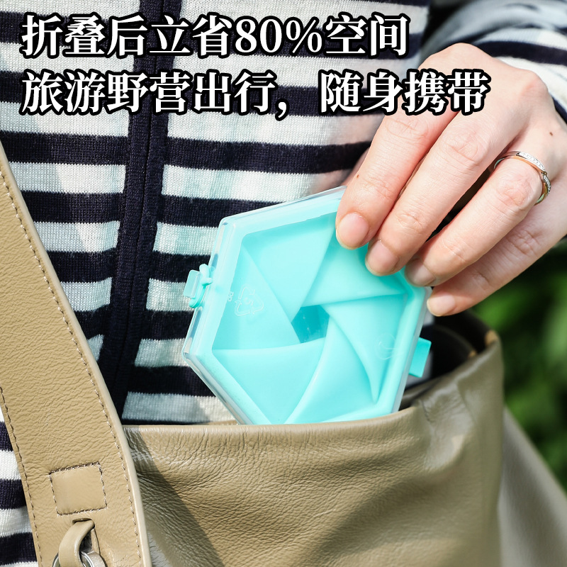 New small-capacity portable silicone foldable water cup, outdoor travel extendable and anti-drop pocket cup, toiletry-use cup details Picture