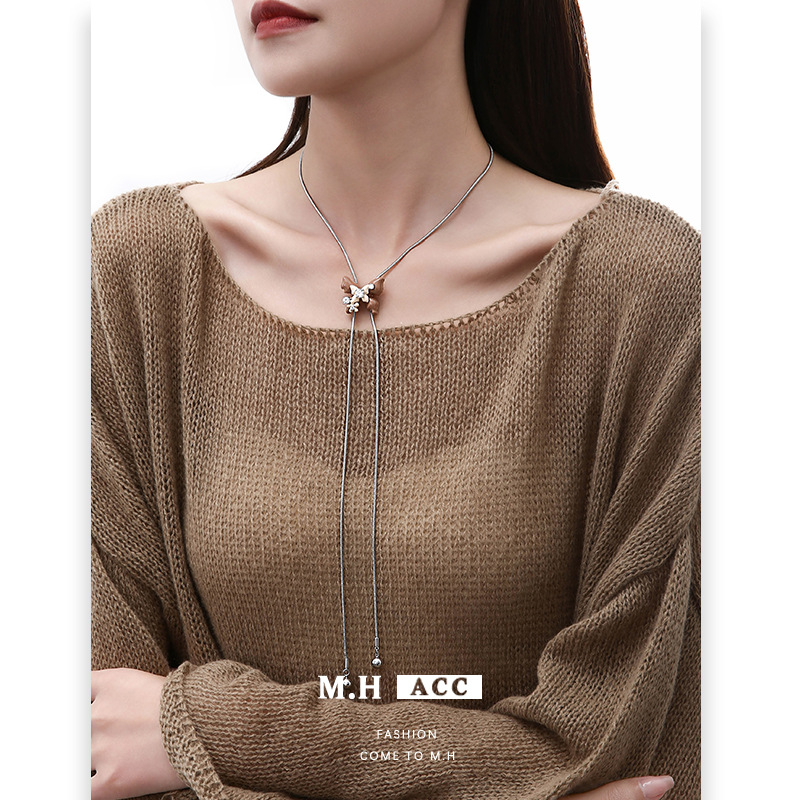 Autumn and winter new bow tassel earrings, women's fashionable and high-end style, college style stud earrings, 925 silver needle cross-border earrings details Picture