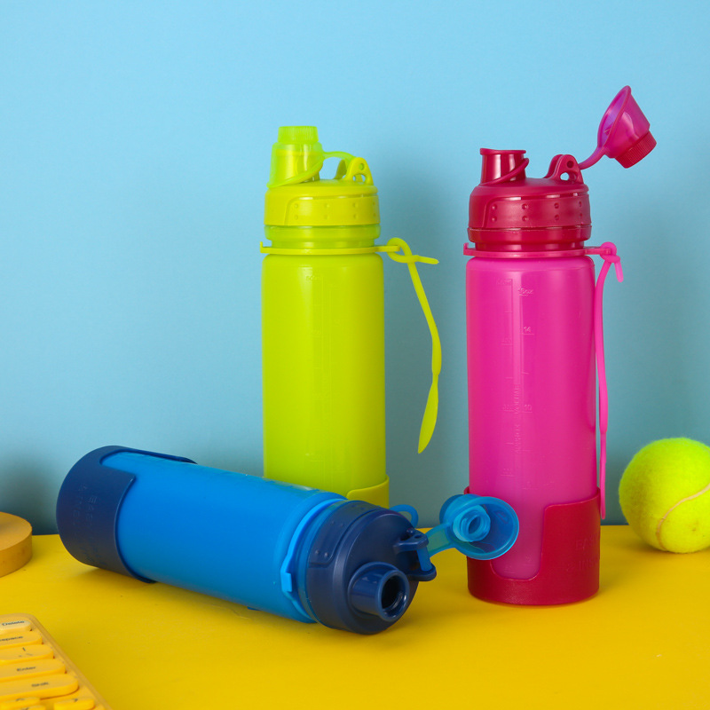 Manufacturer's cross-border silicone water bottle, outdoor sports water bottle, creative folding water cup, water bottle details Picture