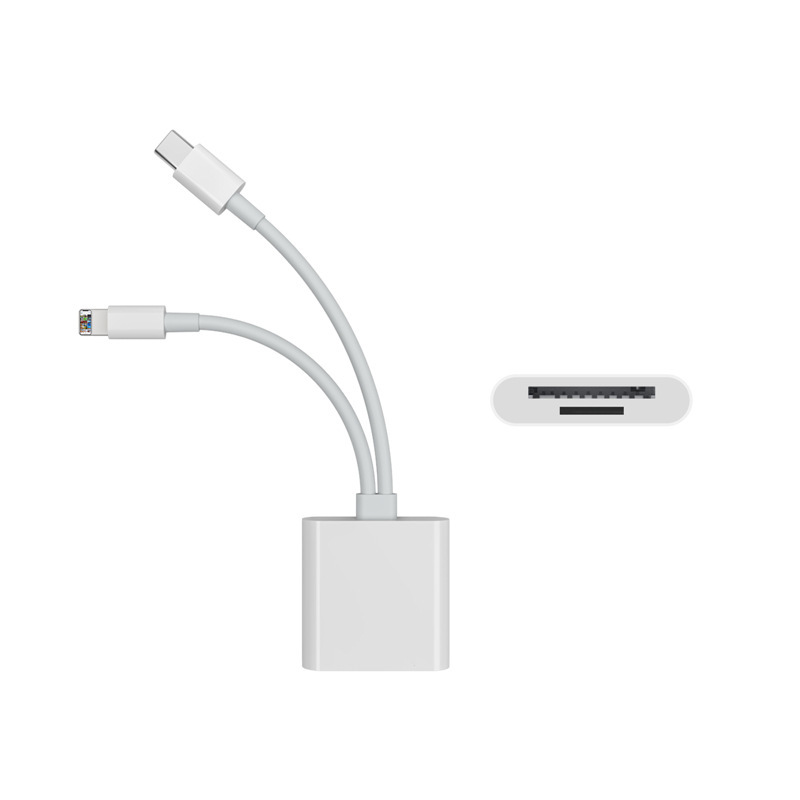 This multi-functional card reader is suitable for Apple Type-C mobile phones, computers, cameras, sd memory cards, storage cards, and tf card readers Item Picture