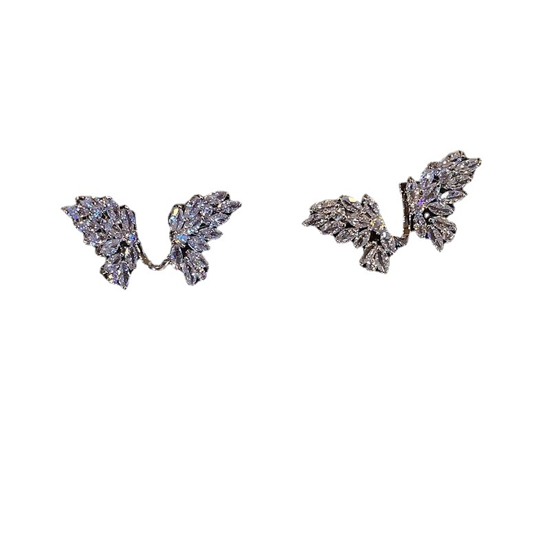 Trendy and dazzling ~ Light luxury Zircon butterfly Stud earrings for Women s925, a niche high-end design with a fashionable and unique style Item Picture