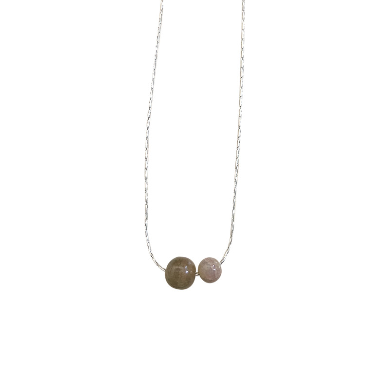 The Cold Wind Stone pendant necklace for women's autumn collarbone chain, a new style of trendy, niche and elegant simple necklace in 2023 Item Picture