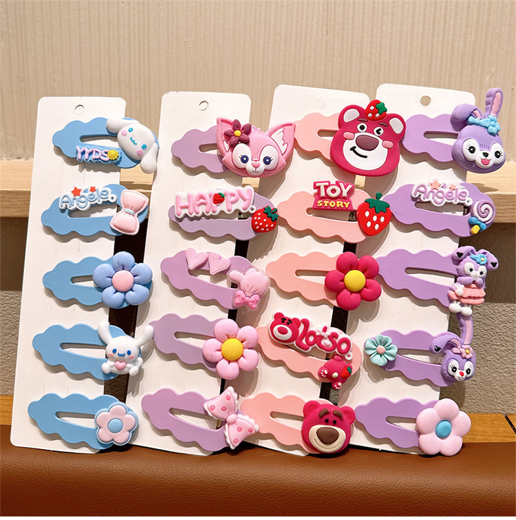 Children's hair clips, cartoon and cute summer bangs clips, student hair clips, headwear, sweet delu clips, girls' hair accessories Application Scenario