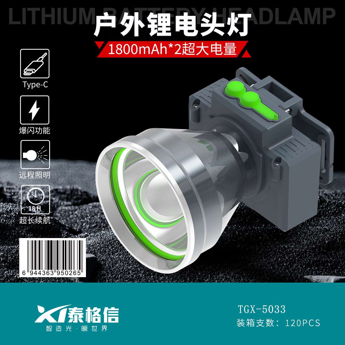 Tegxin Outdoor Camping multi-functional lithium battery rechargeable headlamp TGX-5033 Outdoor rechargeable headlamp