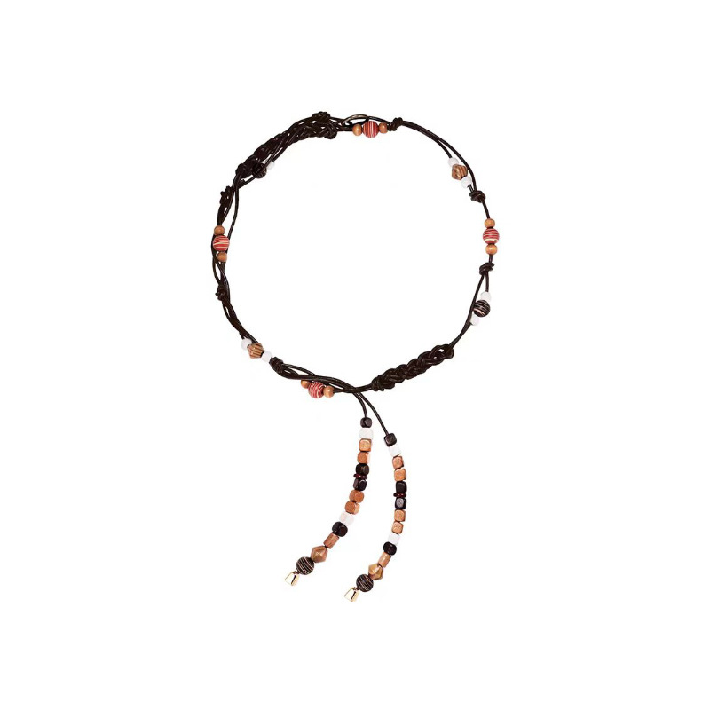 The retro ethnic style color-blocking beaded waist chain of the same style as that of Cecilia Xue is a niche design for women with a woven rope belt and accessories around the waist Item Picture