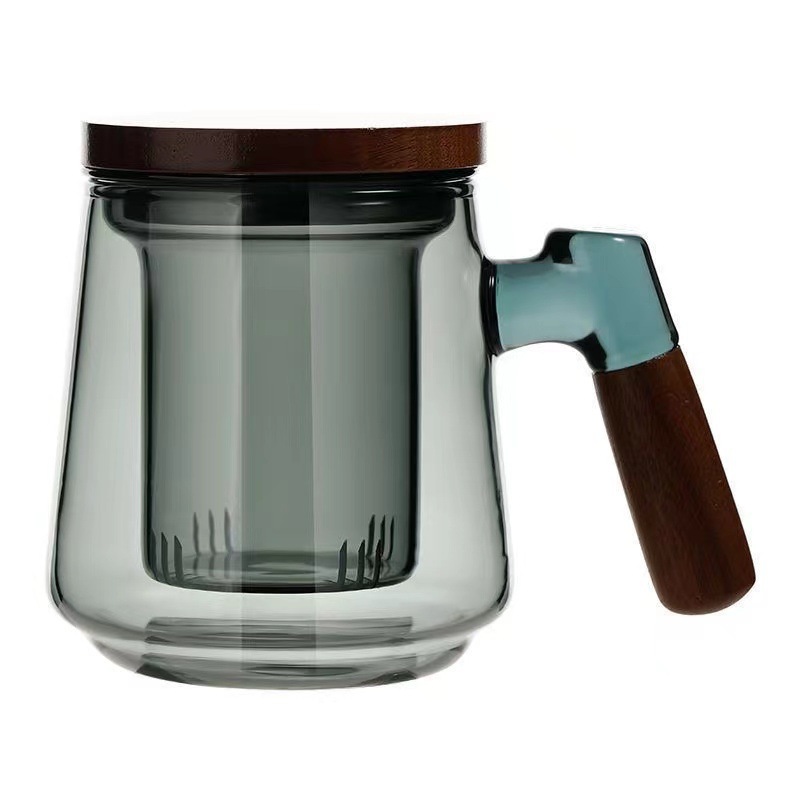 Glass tea cups, high-temperature resistant water cups for separating tea and water, men's office personal Japanese household tea ceremony cups Item Picture