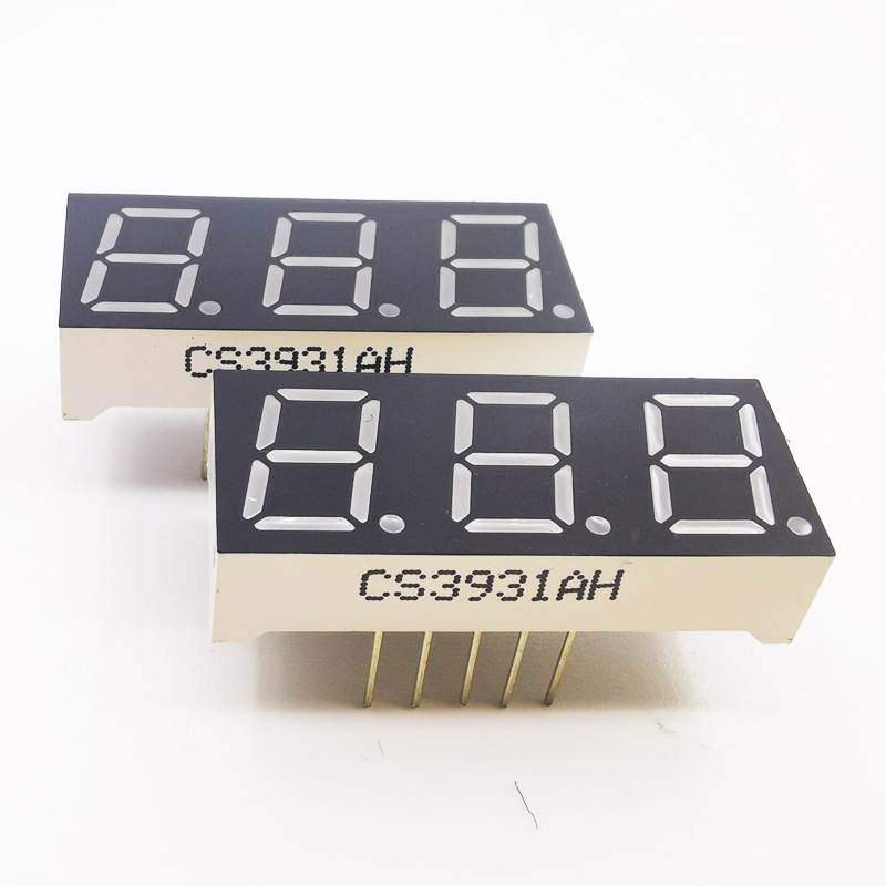 7-segment digital tube 0.39-inch 3-digit digital tube red CS3931BH common positive three-digit display 3391BS red light full figure